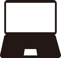 線画のノートパソコンアイコン