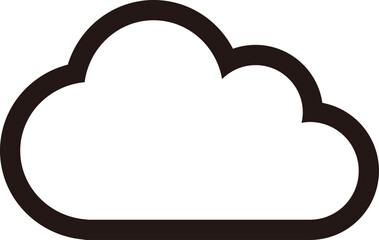 線画の雲アイコン　クラウド
