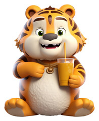 PNG Boba tea toy white background representation.