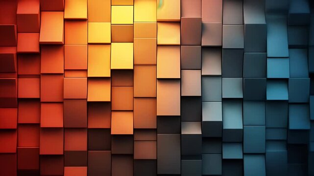 Abstract geometric pattern of 3D cubes in gradient color