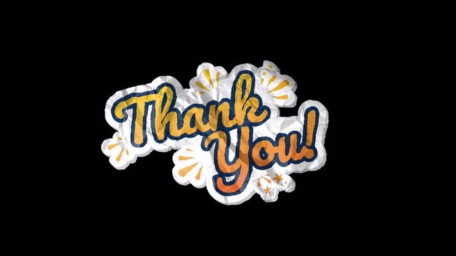 Thank You, Peel Off Sticker, Animation. 4K &ndash; 3840&times;2160, Transparent.

