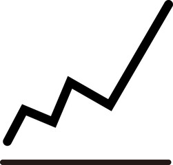 線画の折れ線グラフアイコン