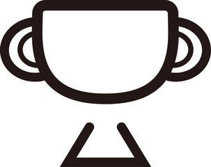 優勝カップの線画アイコン