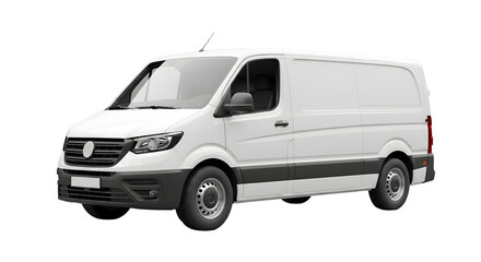 A commercial van, clean, pristine, and ready for work, stands out, isolated on transparent background	
