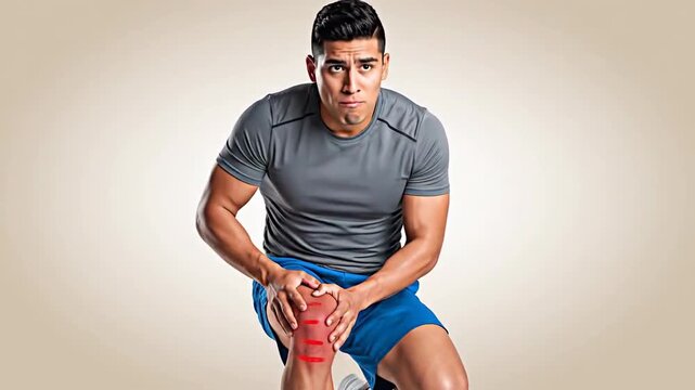 Athlete Experiencing Knee Injury Showing Pain And Discomfort While Training, Health Concept