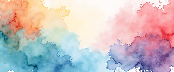 Abstract Watercolor Art for Self-Improvement: Engaging Layout with Vibrant Colors and Negative Space for Text Overlay - Concept for Abstract Watercolor Canvas Prints.