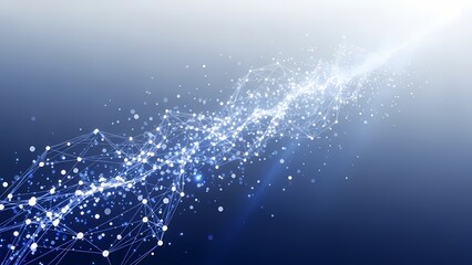 Abstract Digital Network: A mesmerizing abstract digital network pulses with interconnected nodes and glowing pathways, conveying a sense of technological advancement.