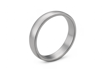 Brushed silver wedding ring symbolizing commitment and eternity