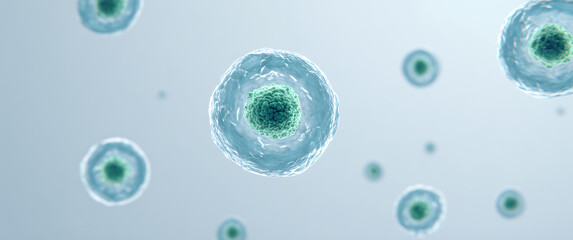 Close-up of bacteria floating in the air