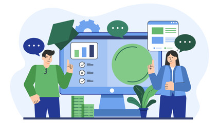 Flat illustration of financial literacy training Flat Vector Illustration