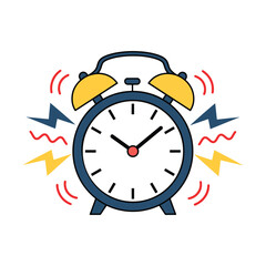 Ringing alarm clock with bells to wake up in the morning vector illustration