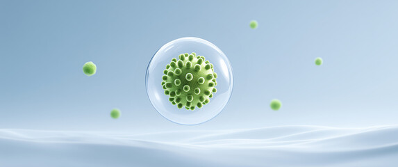 Close-up of bacteria floating in the air