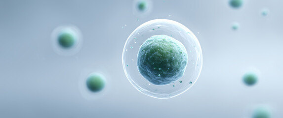 Close-up of bacteria floating in the air