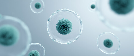 Close-up of bacteria floating in the air