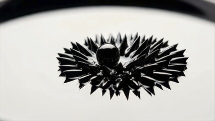Magnetic Fluid Dynamics Close-Up Science Illustration