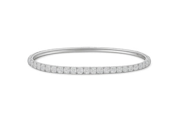 Diamond bracelet bangle with white gold, transparent background