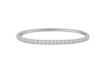 Diamond bracelet bangle with white gold, transparent background