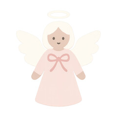 Obraz premium PNG Cute angel illustration with halo.