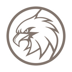 Fierce Eagle Head Diamond Shape Badge