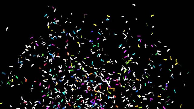 3D Confetti Blast | Alpha Channel