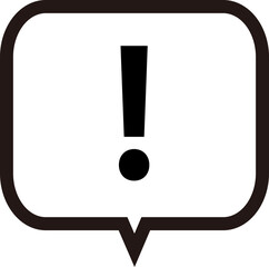 セリフ枠に感嘆符を配置した線画アイコン