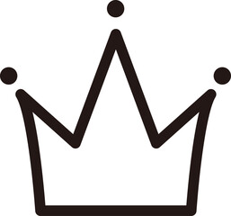 王冠をシンプルに描いた線画アイコン