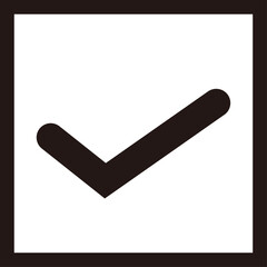 四角枠にチェックマークを配置した線画アイコン