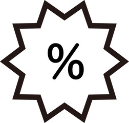 ギザギザ枠にパーセント記号を配置したセールアイコン