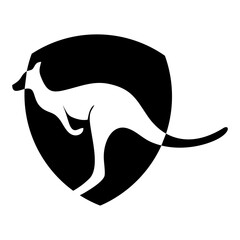 Bold Kangaroo Shield Logo Modern Strength