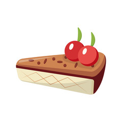 Cherry Topped Cake Wedge