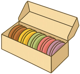 Box of Colorful Macarons