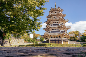 Bomun Tower pagoda building in Bomun Tourist Complex in Gyeongju, Korea