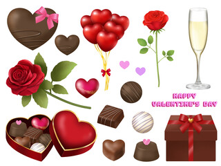 バレンタインの素材セットA 〈リアル〉