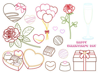 バレンタインの素材セットB-2