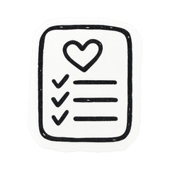 PNG Checklist with heart icon.