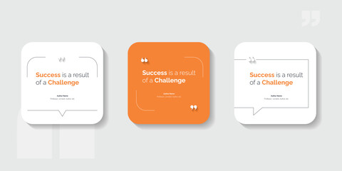 Creative Bubble testimonial banner, quote, infographic set. Social media post template designs for quotes. Empty speech bubbles, quote bubbles and text box