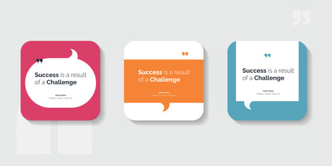 Creative Bubble testimonial banner, quote, infographic set. Social media post template designs for quotes. Empty speech bubbles, quote bubbles and text box