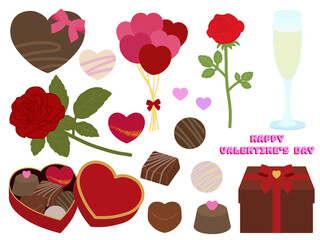 バレンタインの素材セットD  〈輪郭なし〉