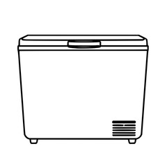 Clean modern deep freezer illustration with simple shapes and clear details.