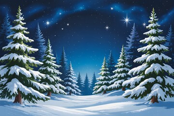 Fototapeta premium christmas tree with snow