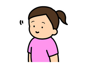 頷く　アジア人の女の子