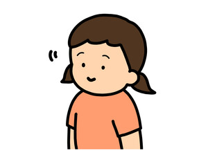 頷く　アジア人の女の子