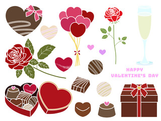 バレンタインの素材セットE-2  〈ステンシル〉