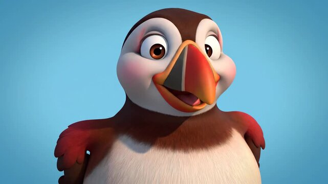 Animated Puffin Character - A Cheerful and Engaging Visual.