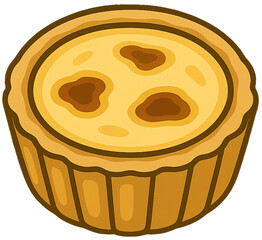 Egg Tart Illustration &ndash; Custard Dessert Pastry