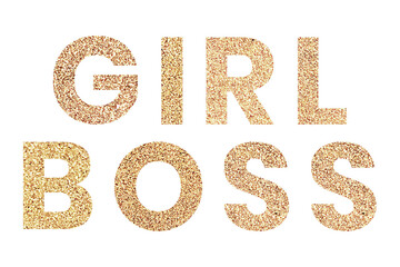 Glittery girl boss typography design element