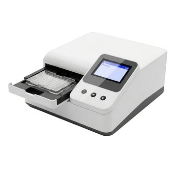 Scientific laboratory instrument: microplate reader for research isolated on white background