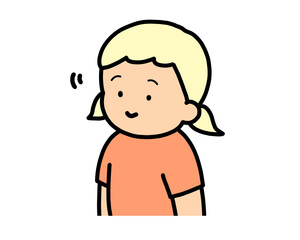 頷く　金髪の女の子