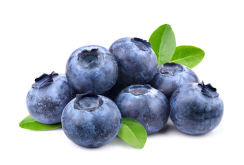 Blueberries isolated on white background.