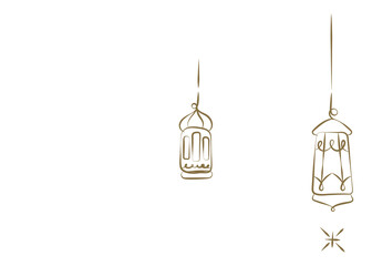 Fototapeta premium Hanging lanterns png Ramadan border sticker, transparent background